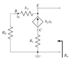 Common Collector Output Resistance AC Equivalent Circuit