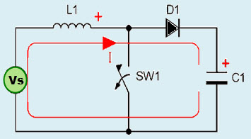 DC to DC Boost Converter Continuous Conduction Mode Circuit