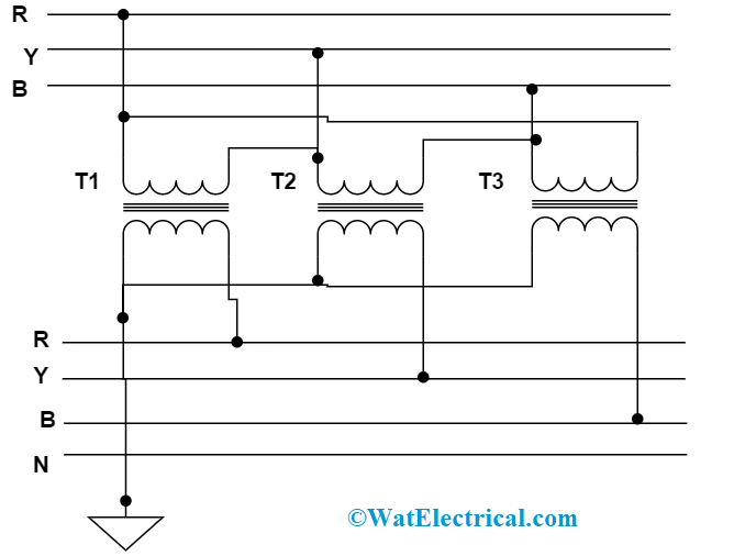 Delta Star Connection in Three Phase Transformer